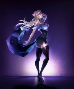 K/DA Ahri by A-YOUN KIM HD Wallpaper Background Fan Art Artwork League of Legends lol