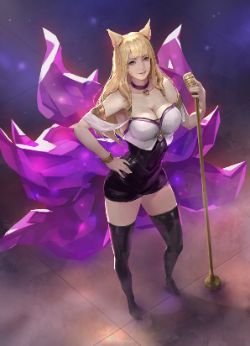 K/DA Ahri by Tyler law HD Wallpaper Background Fan Art Artwork League of Legends lol