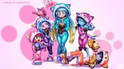 Meow Annie, Jinx, Sona, Kalista & Shyvana by ptcrow HD Wallpaper Background Fan Art Artwork League of Legends lol