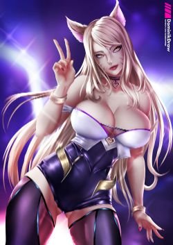 K/DA Ahri by Lord Dominik HD Wallpaper Background Fan Art Artwork League of Legends lol