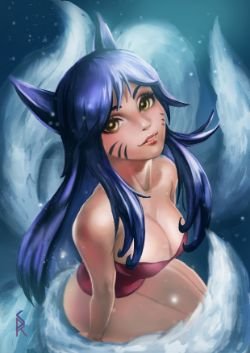 Ahri by baby80526 HD Wallpaper Background Fan Art Artwork League of Legends lol