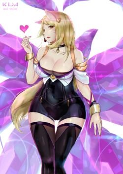 K/DA Ahri by 魏喵 HD Wallpaper Background Fan Art Artwork League of Legends lol
