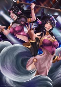 UOL Ahri & Nidalee by CMorilla HD Wallpaper Fan Artwork League of Legends lol