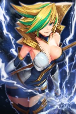 Elementalist Lux (storm) by goomrrat HD Wallpaper Fan Art Artwork League of Legends lol