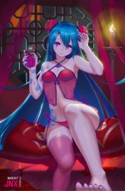 Sexy Jinx by 尘埃Marcht HD Wallpaper Background Fan Art Artwork League of Legends lol