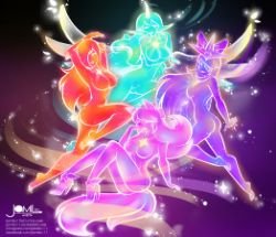 Star Guardian Ahri, Soraka, Syndra & Miss Fortune Transformation by JamilSC11 HD 4k Wallpaper Background Fan Art Artwork League of Legends lol