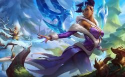 Winter Wonder Karma Splash Art League of Legends Artwork Wallpaper lol