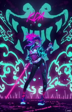 K/DA Akali by Canar HD Wallpaper Background Fan Art Artwork League of Legends lol