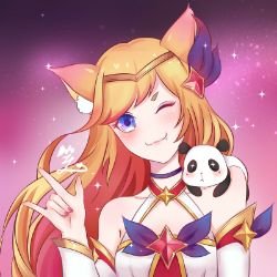 Star Guardian Ahri by 一笑笔间有麒麟 (2) HD Wallpaper Background Fan Art Artwork League of Legends lol