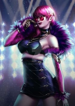 K/DA Evelynn by yoneyu HD Wallpaper Background Fan Art Artwork League of Legends lol
