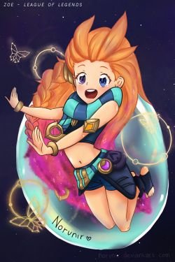 Zoe by Norunir HD Wallpaper Background Fan Art Artwork League of Legends lol