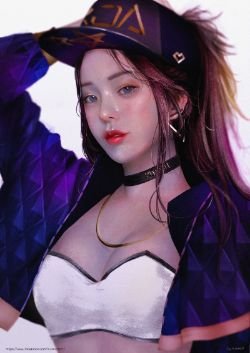 K/DA Akali by siroros dangsawad HD Wallpaper Background Fan Art Artwork League of Legends lol
