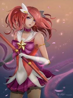 Star Guardian Lux by Cyicheng HD Wallpaper Background Fan Art Artwork League of Legends lol