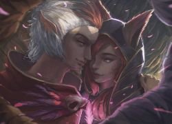Xayah & Rakan by James Excalibur HD Wallpaper Fan Art Artwork League of Legends lol