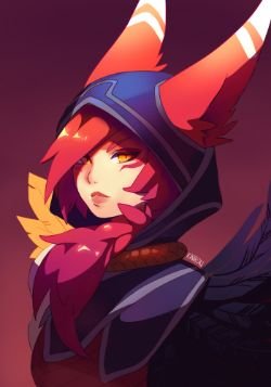 Xayah by Kiniroki HD Wallpaper Background Fan Art Artwork League of Legends lol