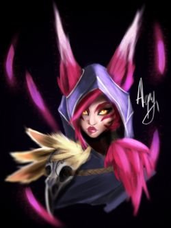Xayah Portrait by Asepsy HD Wallpaper Fan Art Artwork League of Legends lol