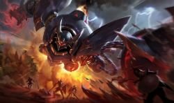 Lancer Rogue Blitzcrank Splash Art HD 4k 6k Wallpaper Background Official Art Artwork League of Legends lol