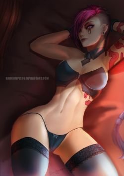 Sexy Vi by BADCOMPZERO HD Wallpaper Fan Art Artwork League of Legends lol