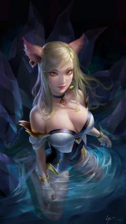 K/DA Ahri by li pc HD Wallpaper Background Fan Art Artwork League of Legends lol