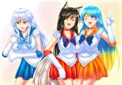 Sailor Moon (Star Guardian) Sona, Ahri & Syndra by Xano501 HD Wallpaper Fan Art Artwork League of Legends lol