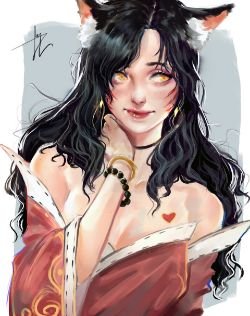 Ahri by Tsukasa Niss HD Wallpaper Background Fan Art Artwork League of Legends lol