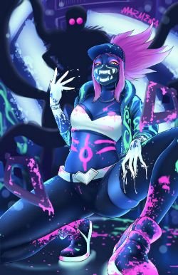 K/DA Akali by marmewa HD Wallpaper Background Fan Art Artwork League of Legends lol