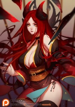 Demon Irelia (Skin Concept) by SongJiKyo HD Wallpaper Fan Art Artwork League of Legends lol