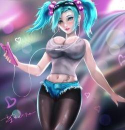 Sona by 某个心跳 HD Wallpaper Background Fan Art Artwork League of Legends lol