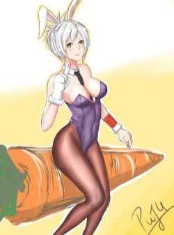 Battle Bunny Riven by PuJu人 HD Wallpaper Fan Art Artwork League of Legends lol