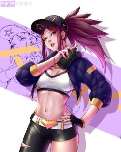 K/DA Akali by seberry HD Wallpaper Background Fan Art Artwork League of Legends lol