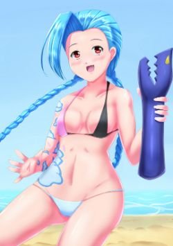 Pool Party Jinx by Xano501 HD Wallpaper Fan Art Artwork League of Legends lol