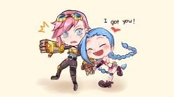 Chibi Vi & Jinx by lancer0519 HD Wallpaper Fan Art Artwork League of Legends lol
