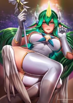 Sexy Star Guardian Soraka by BADCOMPZERO HD Wallpaper Background Fan Art Artwork League of Legends lol