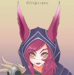 Xayah Portrait by AngieLaura HD Wallpaper Fan Art Artwork League of Legends lol