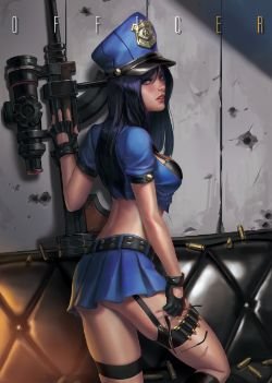 Officer Caitlyn by Hogonhan HD Wallpaper Artwork Fan Art League of Legends lol