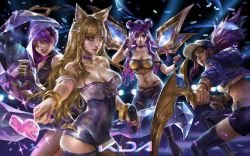 K/DA Akali, Ahri, Evelynn & Kai'Sa by Dith HD 4k 6k Wallpaper Background Fan Art Artwork League of Legends lol