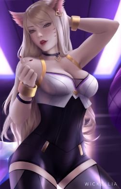 K/DA Ahri by Wickellia HD 4k Wallpaper Background Fan Art Artwork League of Legends lol