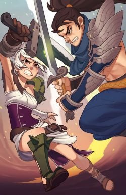Yasuo Vs Riven by paper-hero League of Legends Artwork Wallpaper lol
