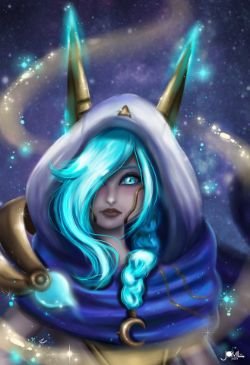 Cosmic Dusk Xayah Portrait by JamilSC11 HD Wallpaper Fan Art Artwork League of Legends lol