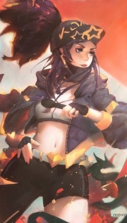 K/DA Akali by asevc HD Wallpaper Background Fan Art Artwork League of Legends lol