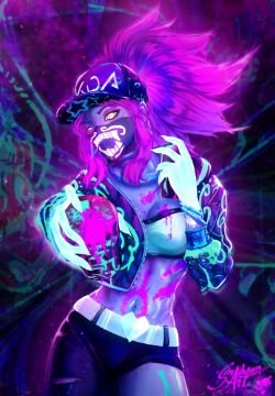 K/DA Akali by Ernestas Tučkus HD Wallpaper Background Fan Art Artwork League of Legends lol