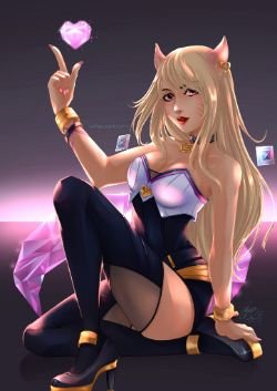 K/DA Ahri by CoffeeCat-J HD 4k Wallpaper Background Fan Art Artwork League of Legends lol