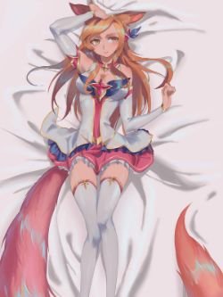 Star Guardian Ahri by 吱吱魔盒 HD Wallpaper Background Fan Art Artwork League of Legends lol
