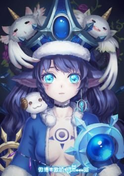 Winter Wonder Lulu & Poro by destincelly HD Wallpaper Fan Art Artwork League of Legends lol
