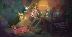 Pajama Guardia Miss Fortune, Ezreal, Soraka & Lulu HD Wallpaper Background Official Art Artwork League of Legends lol