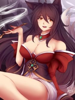 Ahri by rikamarika HD Wallpaper Background Fan Art Artwork League of Legends lol