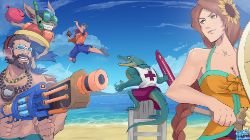 Pool Party Graves, Leona, Lee Sin, Ziggs & Renekton by ffSade HD Wallpaper Fan Art Artwork League of Legends lol