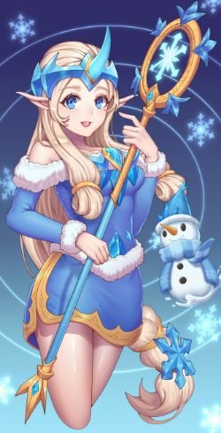 Winter Wonder Soraka by 烤考拉 HD Wallpaper Background Fan Art Artwork League of Legends lol