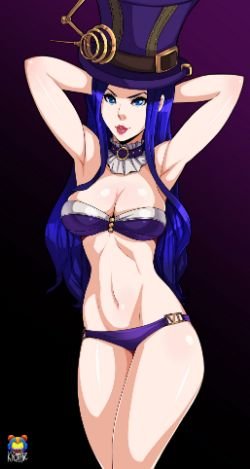 Pool Party Caitlyn by Kyoffie12 HD Wallpaper Artwork Fan Art League of Legends lol