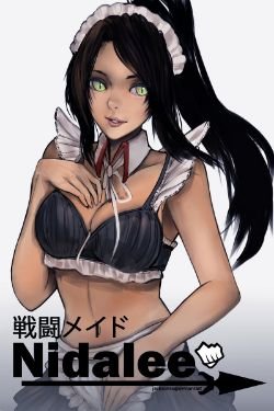 French Maid Nidalee by 無口男 HD Wallpaper Fan Artwork League of Legends lol